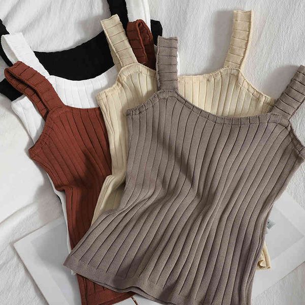 summer self-cultivation pit strip knitted vest women korean pure color simple base sling was thin short 210420, White
summer self-cultivation pit strip knitted vest women korean pure color simple base sling was thin short 210420, White