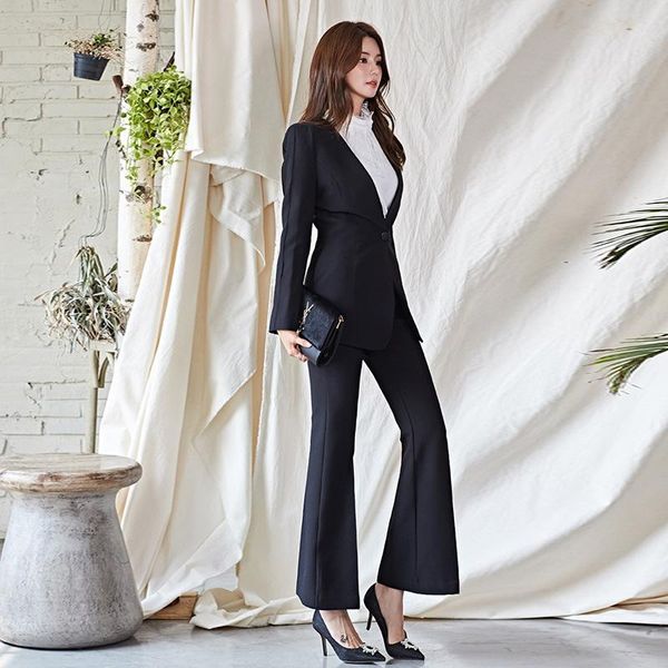 two piece dress singer breasted solid blazer jacket and flare trousers suit for women set feminino autumn black work pant suits ol 2 sets, White
two piece dress singer breasted solid blazer jacket and flare trousers suit for women set feminino autumn black work pant suits ol 2 sets, White