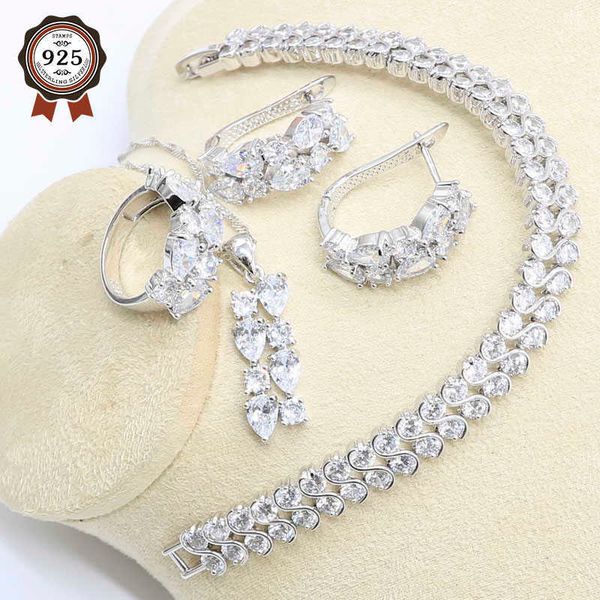 classic white zircon silver color jewelry set for women with bracelet hoop earrings necklace pendant ring gift box h1022
classic white zircon silver color jewelry set for women with bracelet hoop earrings necklace pendant ring gift box h1022