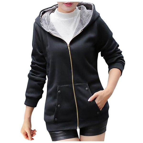 women's jackets women jacket coat 2021 fashion winter thicken warm solid long sleeve zip up hooded for female outerwear chic sweatshirt, Black;brown
women's jackets women jacket coat 2021 fashion winter thicken warm solid long sleeve zip up hooded for female outerwear chic sweatshirt, Black;brown