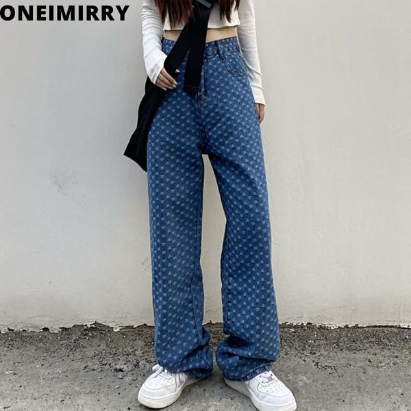 women's jeans vintage jacquard mom woman high waist straight leg fashion casual denim pants harajuku boyfriend streetwear rousers, Blue
women's jeans vintage jacquard mom woman high waist straight leg fashion casual denim pants harajuku boyfriend streetwear rousers, Blue
