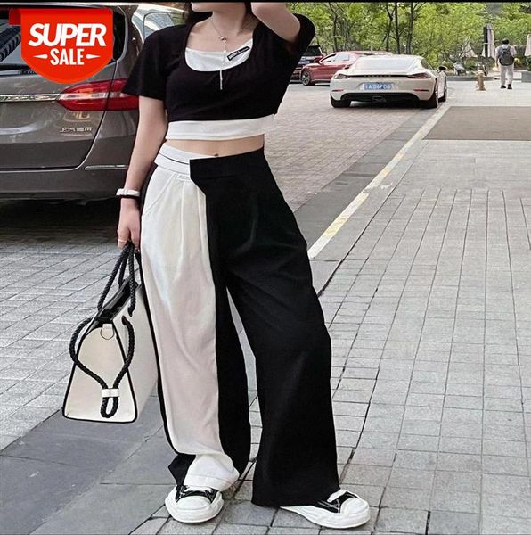 fashionable design sense wide-leg pants suit casual short bottoming shirt net red fake two t-shirts #uv87, Black;gray
fashionable design sense wide-leg pants suit casual short bottoming shirt net red fake two t-shirts #uv87, Black;gray