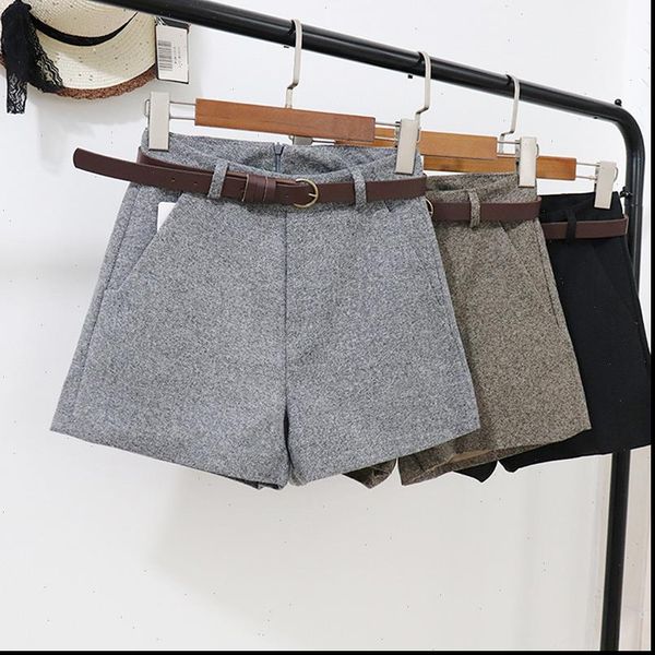 womens short bigsweety woolen shorts autumn winter slim wide leg a line casual comfortable elegant wild with belt, White;black
womens short bigsweety woolen shorts autumn winter slim wide leg a line casual comfortable elegant wild with belt, White;black