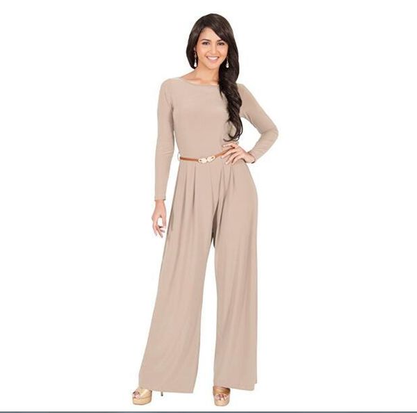women's jumpsuits & rompers fashion long sleeve jumpsuit with waist belt female, Black;white
women's jumpsuits & rompers fashion long sleeve jumpsuit with waist belt female, Black;white