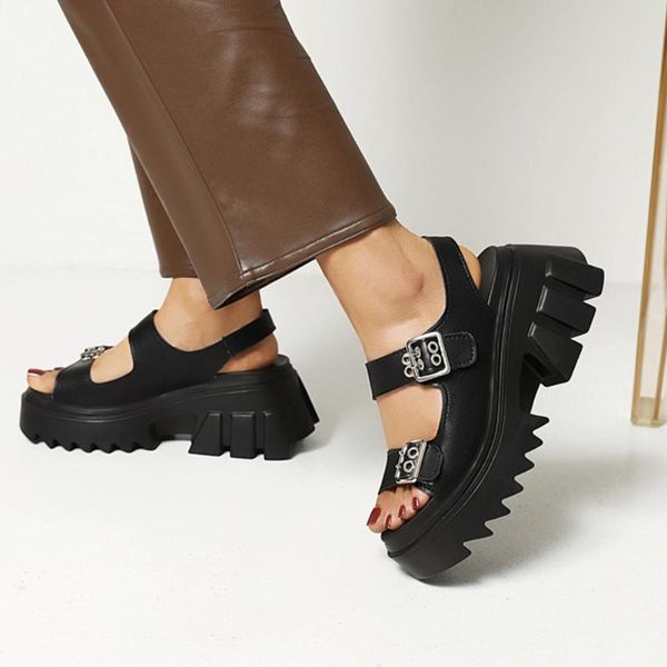 trendy goth open toe platform chunky heels wedges buckle metal women sandals leisure casual black summer shoes
trendy goth open toe platform chunky heels wedges buckle metal women sandals leisure casual black summer shoes