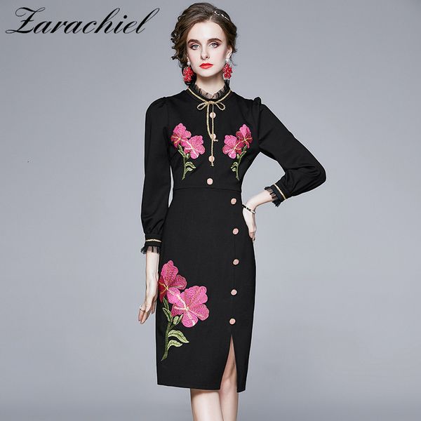 dresses runway autumn women's mesh ruffled collar bow vinatge long sleeves floral embroidery package hip button split es, Black;gray
dresses runway autumn women's mesh ruffled collar bow vinatge long sleeves floral embroidery package hip button split es, Black;gray