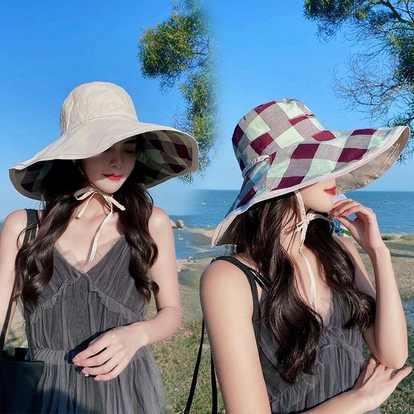 wide brim hats summer double-sided wear women bucket hat foldable wide-brim panama beach outdoor anti-uv dome casual cotton sun, Blue;gray
wide brim hats summer double-sided wear women bucket hat foldable wide-brim panama beach outdoor anti-uv dome casual cotton sun, Blue;gray