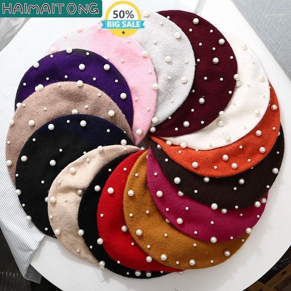 berets wool women winter luxury pearl rivet vintage cashmere female warm beret hats girls flat cap for, Blue;gray
berets wool women winter luxury pearl rivet vintage cashmere female warm beret hats girls flat cap for, Blue;gray
