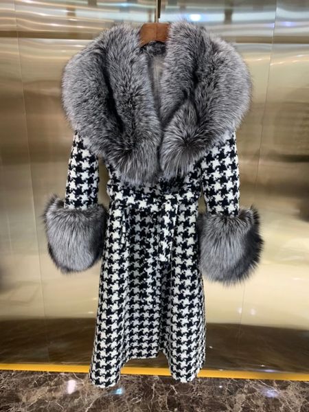 women's fur & faux wool woolen coat, Black
women's fur & faux wool woolen coat, Black