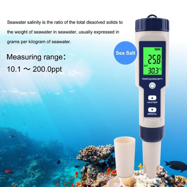 meters portable 5 in 1 pen type digital water quality ph/salinity/tds/ec/temperature meter tester
meters portable 5 in 1 pen type digital water quality ph/salinity/tds/ec/temperature meter tester