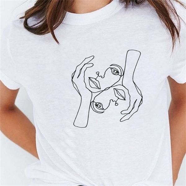 women's two heads art drawing t-shirt summer cute casual printed tee hipsters hoe shirt 210512, White
women's two heads art drawing t-shirt summer cute casual printed tee hipsters hoe shirt 210512, White