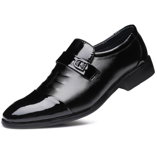 dress shoes business formal wear men' pointed leather british retro slip on no lace, Black
dress shoes business formal wear men' pointed leather british retro slip on no lace, Black