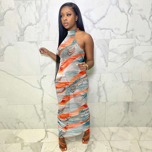 dresses for women 2021 summer fashion printed halter sleeveless backless pleated dress female silm party casual, Black;gray
dresses for women 2021 summer fashion printed halter sleeveless backless pleated dress female silm party casual, Black;gray
