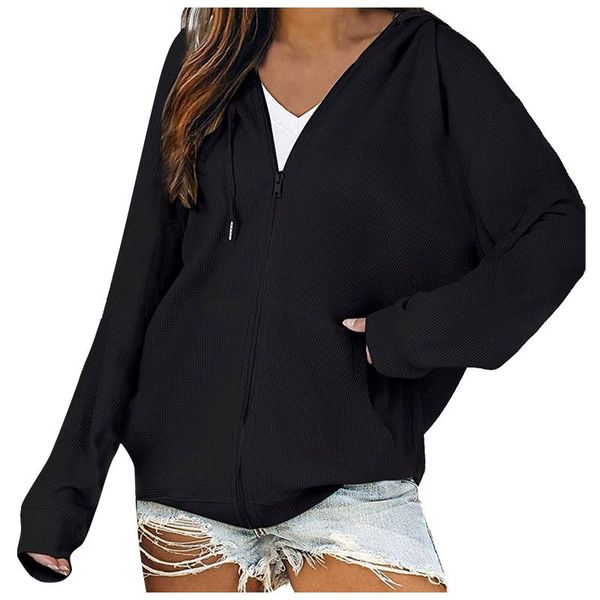 women's hoodies & sweatshirts women zipper stitching long sleeve blouse hooded pocket pullover shirt blusa gola alta feminina inverno, Black
women's hoodies & sweatshirts women zipper stitching long sleeve blouse hooded pocket pullover shirt blusa gola alta feminina inverno, Black