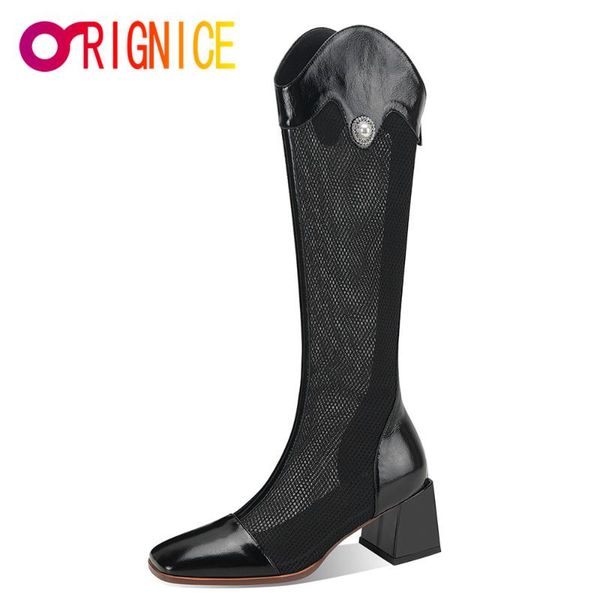 boots orignice women summer knee high 2021 genuine leather spring hollow breathable mesh crystal pearl party ladies shoes, Black
boots orignice women summer knee high 2021 genuine leather spring hollow breathable mesh crystal pearl party ladies shoes, Black
