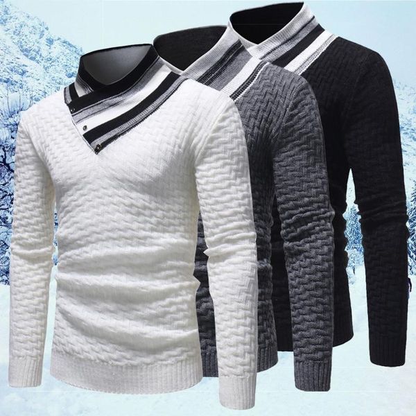 men's sweaters autumn and winter bag collar casual knit pullover fashion high neck thin sweater, White;black
men's sweaters autumn and winter bag collar casual knit pullover fashion high neck thin sweater, White;black