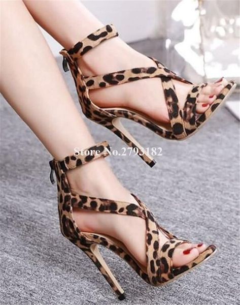 women elegant fashion open toe suede leather leopard stiletto heel gladiator sandals back zipper-up high dress, Black
women elegant fashion open toe suede leather leopard stiletto heel gladiator sandals back zipper-up high dress, Black