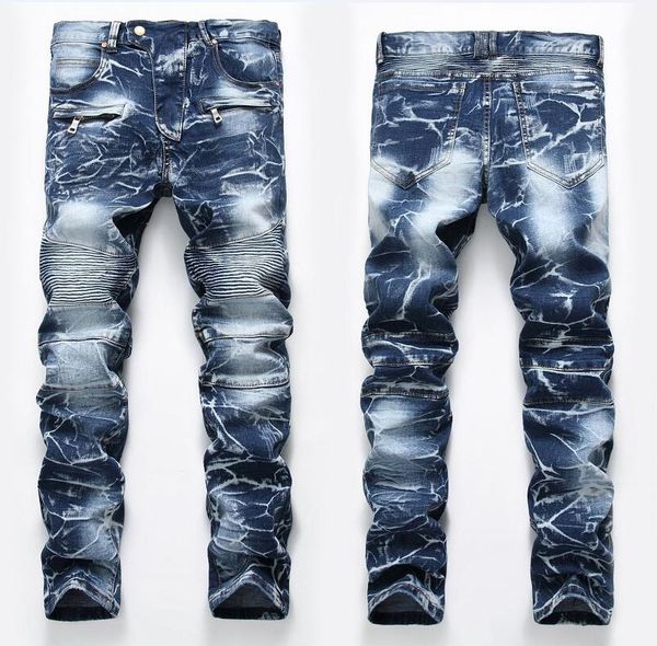 unique mens blenched fold panelled jeans fashion designer vintage straight leg slim fit motocycle scratched biker denim pants kg-44, Blue
unique mens blenched fold panelled jeans fashion designer vintage straight leg slim fit motocycle scratched biker denim pants kg-44, Blue