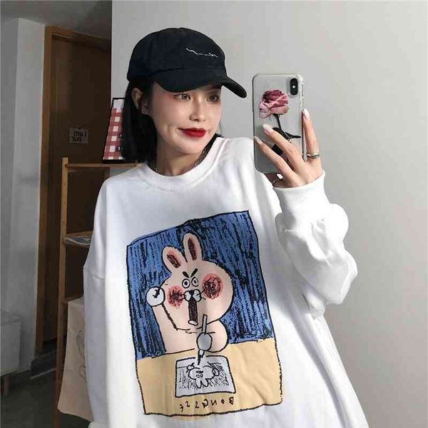 korean version of new cartoon rabbit sweater women's autumn winter round neck harajuku wind is thin and age reducing night market, Black
korean version of new cartoon rabbit sweater women's autumn winter round neck harajuku wind is thin and age reducing night market, Black
