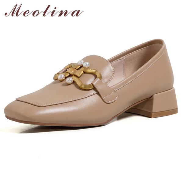 meotina genuine leather mid heel pumps women loafers shoes square toe pearl shoes metal decoration block heels footwear beige 40 210520, Black
meotina genuine leather mid heel pumps women loafers shoes square toe pearl shoes metal decoration block heels footwear beige 40 210520, Black