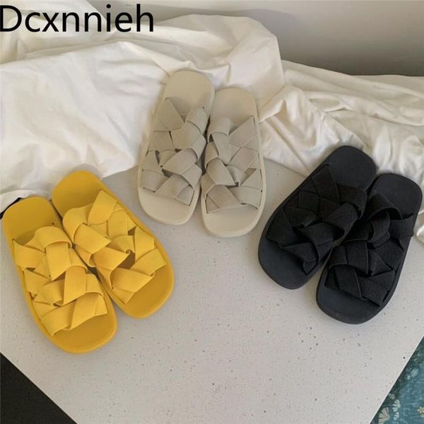 slippers stretch strap braided women yellow black white beach shoes ladies flats weave hollow outs woman 2021
slippers stretch strap braided women yellow black white beach shoes ladies flats weave hollow outs woman 2021
