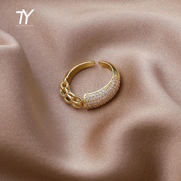 design high-grade chain zircon splicing gold opening rings for woman south korea fashion jewelry gothic party girl's luxury ring cluste, Golden;silver
design high-grade chain zircon splicing gold opening rings for woman south korea fashion jewelry gothic party girl's luxury ring cluste, Golden;silver