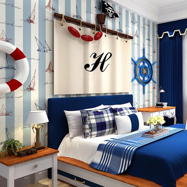 wallpapers mediterranean children's room wallpaper boys style blue vertical stripes cartoon sailing boat non-woven wall papers home dec
wallpapers mediterranean children's room wallpaper boys style blue vertical stripes cartoon sailing boat non-woven wall papers home dec