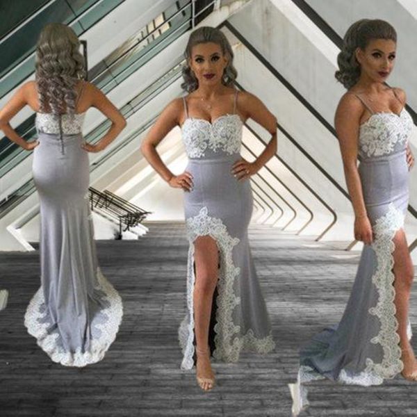 aplique lace women's evening dress for party gowns grey prom dresses mermaid spaghetti long dress, Black
aplique lace women's evening dress for party gowns grey prom dresses mermaid spaghetti long dress, Black