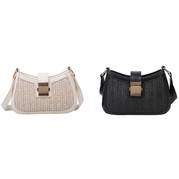 -2x straw woven women's shoulder bag fashion casual acrylic messenger handbag mini mobile phone white & black cross body
-2x straw woven women's shoulder bag fashion casual acrylic messenger handbag mini mobile phone white & black cross body