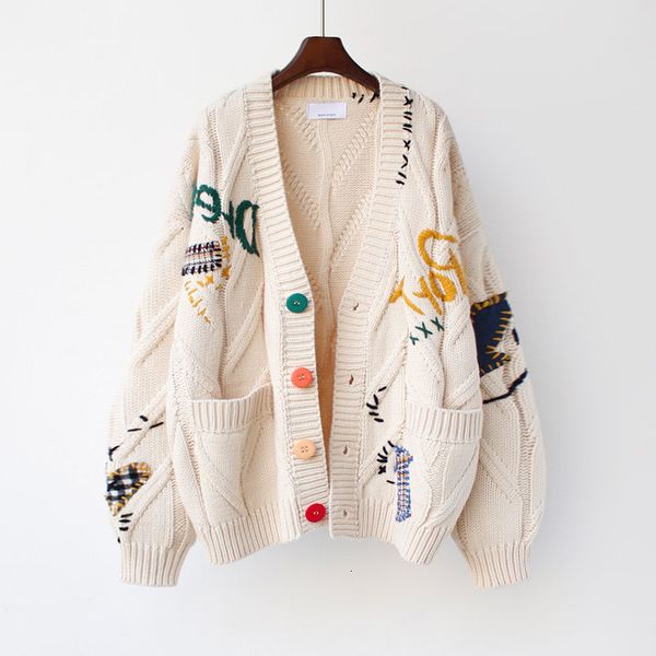 women's sweaters female cardigan embroidered knitting, woman's loose espf, White;black
women's sweaters female cardigan embroidered knitting, woman's loose espf, White;black