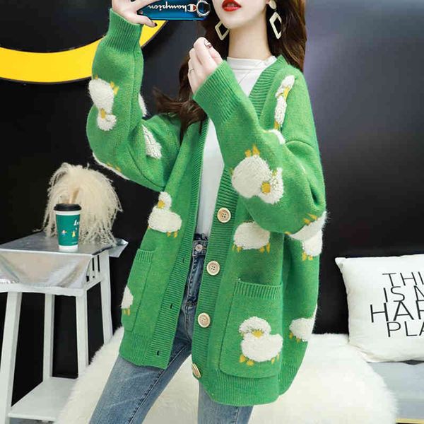 sweaters knitted sweater women cardigan autumn female loose long sleeve cartoon print knit cardigans casual v neck sweaters coat, White;black
sweaters knitted sweater women cardigan autumn female loose long sleeve cartoon print knit cardigans casual v neck sweaters coat, White;black