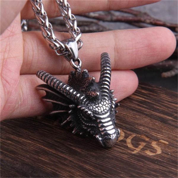chains dragon pendant necklaces titanium steel jewelry animal head necklace punk men accessories wholesale, Silver
chains dragon pendant necklaces titanium steel jewelry animal head necklace punk men accessories wholesale, Silver