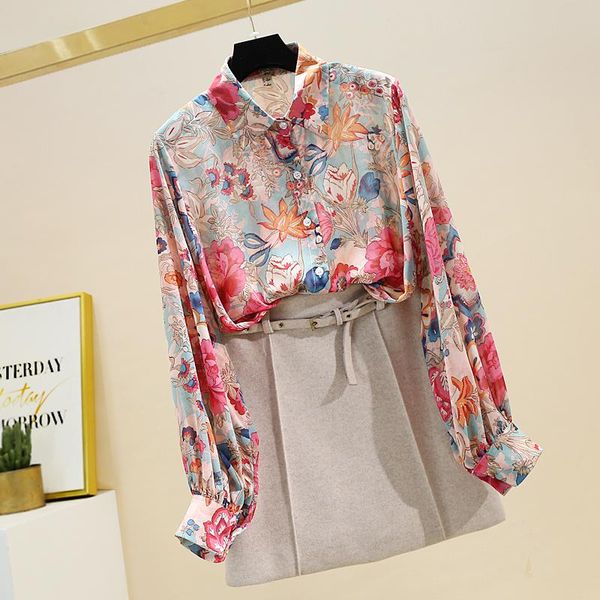 women's blouses & shirts lantern sleeve rose pattern shirt women 2021 summer sunscreen womens turn-down collar long button up, White
women's blouses & shirts lantern sleeve rose pattern shirt women 2021 summer sunscreen womens turn-down collar long button up, White