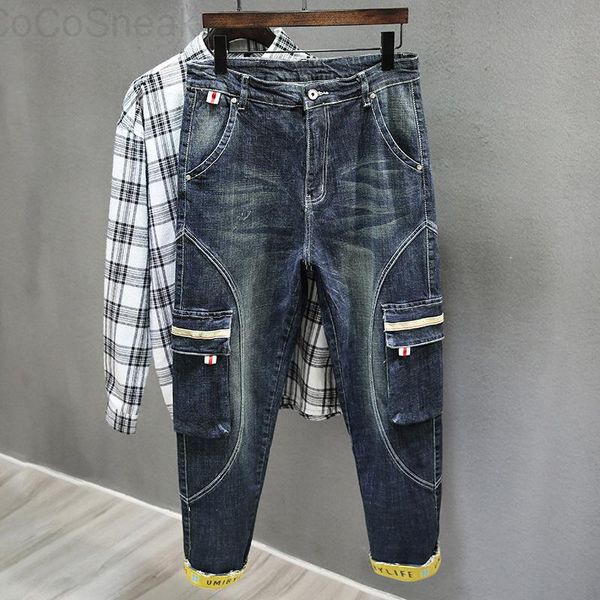men's jeans winter loose multi pocket work clothes fashion brand pants large leggings, Blue
men's jeans winter loose multi pocket work clothes fashion brand pants large leggings, Blue
