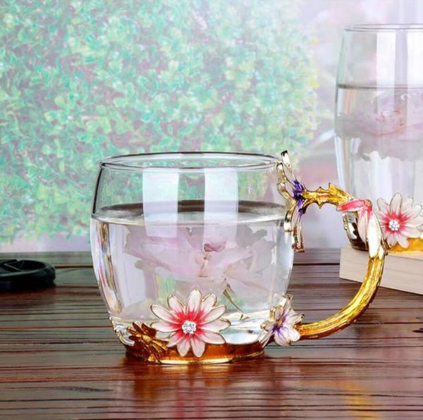 mugs hand-made enamel flower glass cup coffee mug scented tea milk juice drop ship 
mugs hand-made enamel flower glass cup coffee mug scented tea milk juice drop ship