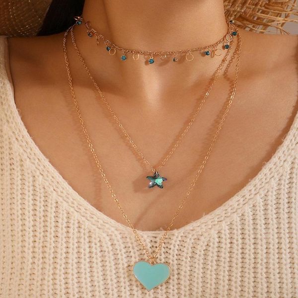 fashion blue love heart pendant necklace for women bohemian shiny star geometric sweater chain jewelry gift collar 15732 necklaces, Silver
fashion blue love heart pendant necklace for women bohemian shiny star geometric sweater chain jewelry gift collar 15732 necklaces, Silver