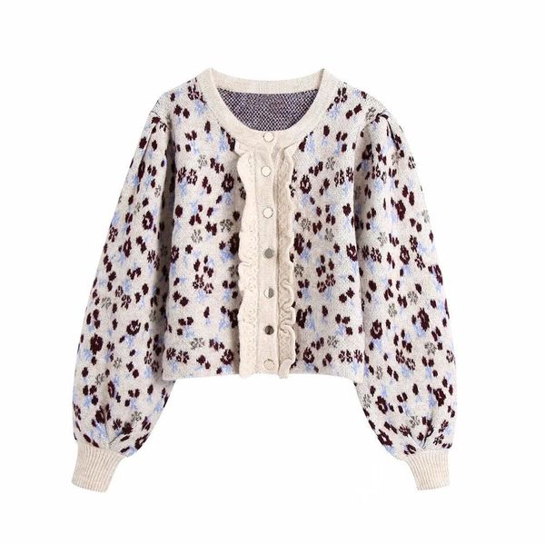 sweaters jacquard knit cardigan o-neck long sleeves jabot frill casual fashion women sweaters, White;black
sweaters jacquard knit cardigan o-neck long sleeves jabot frill casual fashion women sweaters, White;black