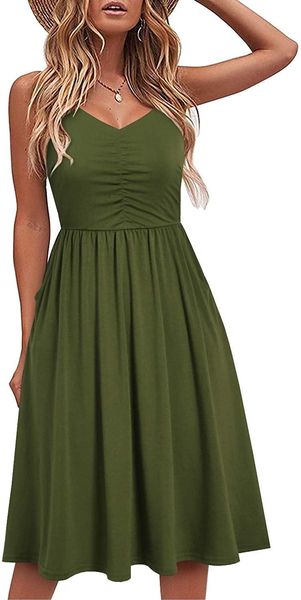 party dresses casual for women sleeveless cotton summer beach dress a line spaghetti strap sundresses with pockets, White;black
party dresses casual for women sleeveless cotton summer beach dress a line spaghetti strap sundresses with pockets, White;black
