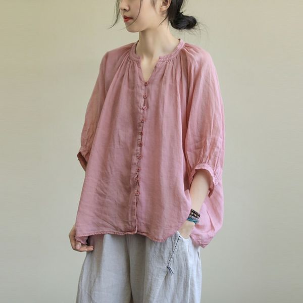 oversized cotton linen women shirt new summer simple style solid color half sleeve female loose casual shirts p1400 210412, White
oversized cotton linen women shirt new summer simple style solid color half sleeve female loose casual shirts p1400 210412, White