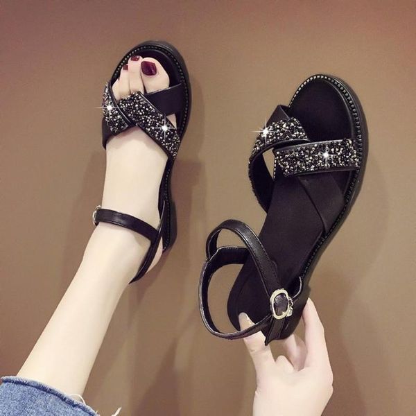 sandals women's beige shallow mouth bright diamond shoe 2021 summer wild fairy style flat shoes student platform, Black
sandals women's beige shallow mouth bright diamond shoe 2021 summer wild fairy style flat shoes student platform, Black