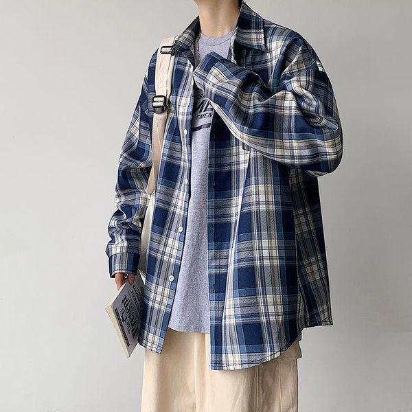 men's casual shirts autumn plaid shirt fashion retro men korean loose long-sleeved mens dress large size -5xl, White;black
men's casual shirts autumn plaid shirt fashion retro men korean loose long-sleeved mens dress large size -5xl, White;black
