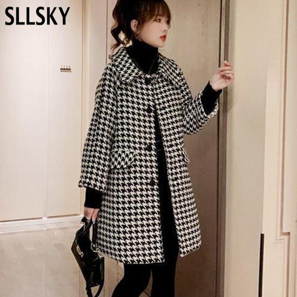 women's wool & blends sllsky winter black white plaid women jacket chic office lady pocket work coat female slim single breasted outerw
women's wool & blends sllsky winter black white plaid women jacket chic office lady pocket work coat female slim single breasted outerw