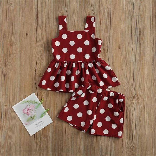 summer fashion girls clothes sets dot print sleeveless vest shorts 2pcs outfits children clothing fit for 2 7years, White
summer fashion girls clothes sets dot print sleeveless vest shorts 2pcs outfits children clothing fit for 2 7years, White