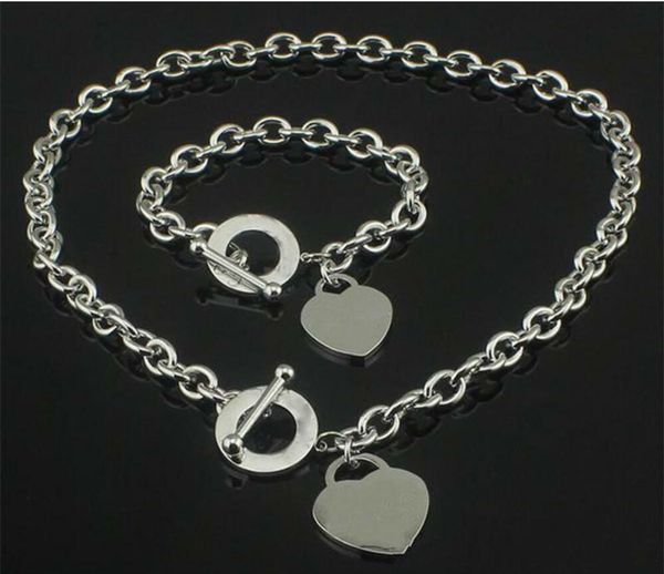 christmas gift love necklace+bracelet set wedding statement jewelry heart pendant necklaces bangle sets 2 in 1, Silver
christmas gift love necklace+bracelet set wedding statement jewelry heart pendant necklaces bangle sets 2 in 1, Silver