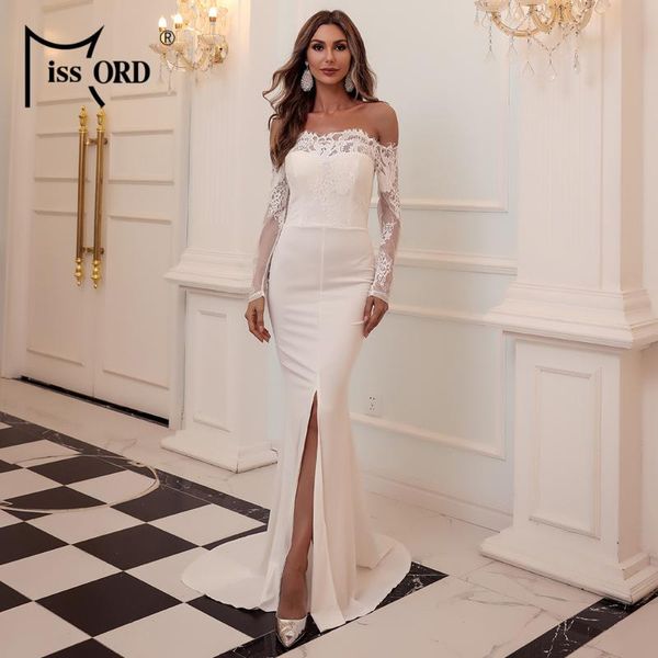 casual dresses missord 2021 women off the shoulder party dress elegant long sleeve bodycon lace backless maxi ft8254, Black;gray 
casual dresses missord 2021 women off the shoulder party dress elegant long sleeve bodycon lace backless maxi ft8254, Black;gray