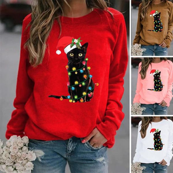 women's hoodies & sweatshirts women sweatshirt christmas cat printed pullover autumn casual long sleeve o-neck loose hoodie fashion lad, Black
women's hoodies & sweatshirts women sweatshirt christmas cat printed pullover autumn casual long sleeve o-neck loose hoodie fashion lad, Black