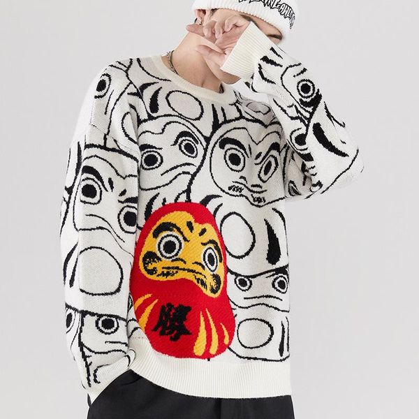 men's sweaters chinese style fashion couple sweater autumn and winter jacquard embroidery student casual o-neck loose knitted pullover, White;black
men's sweaters chinese style fashion couple sweater autumn and winter jacquard embroidery student casual o-neck loose knitted pullover, White;black