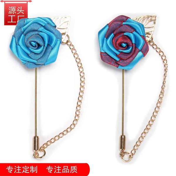 luxury designers mei-088 cloth accessories gold chain inserted leaf long high grade men's brooch double rose xmas gifts, Gray
luxury designers mei-088 cloth accessories gold chain inserted leaf long high grade men's brooch double rose xmas gifts, Gray