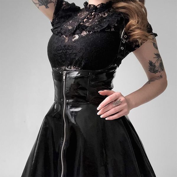 2021insgoth black leather skirts women gothic streetwear high waist zipper spaghetti straps short skirts lady retro party mini skirt
2021insgoth black leather skirts women gothic streetwear high waist zipper spaghetti straps short skirts lady retro party mini skirt