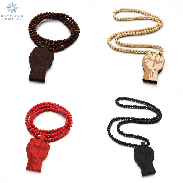 chains somesoor african power fist engraved pendant necklace hiphop rock natural wood beads chain handmade jewelry for women gifts, Silver
chains somesoor african power fist engraved pendant necklace hiphop rock natural wood beads chain handmade jewelry for women gifts, Silver